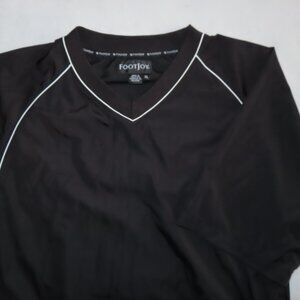 FootJoy V Neck Pullover Wind Shirt Jacket Black Golf XL Pockets